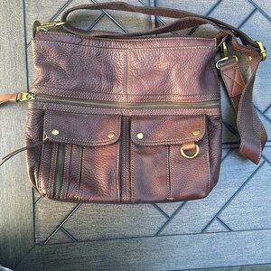 Fossil Crossbody Bag. Rich brown color with some purple tint. Great condition.